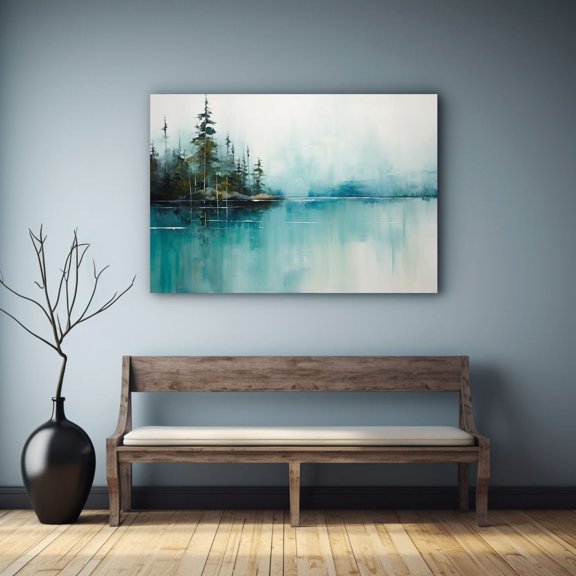 Forest Lake Peaceful Zen Nature Landscape Wall Decor Unframed Paper Print