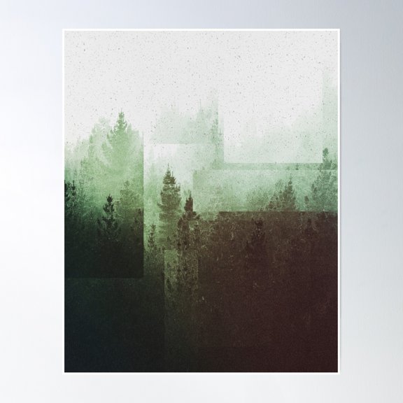 Forest Landscape Abstract Poster Wall Art, Modern Wall Decor, 12x18 UNFRAMED