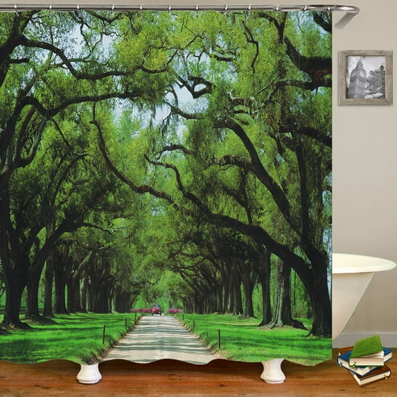 Forest Landscape Bathroom Curtain 3D Natural Scenery Waterfall Printing Shower Curtains Waterproof Polyester Home Decoration