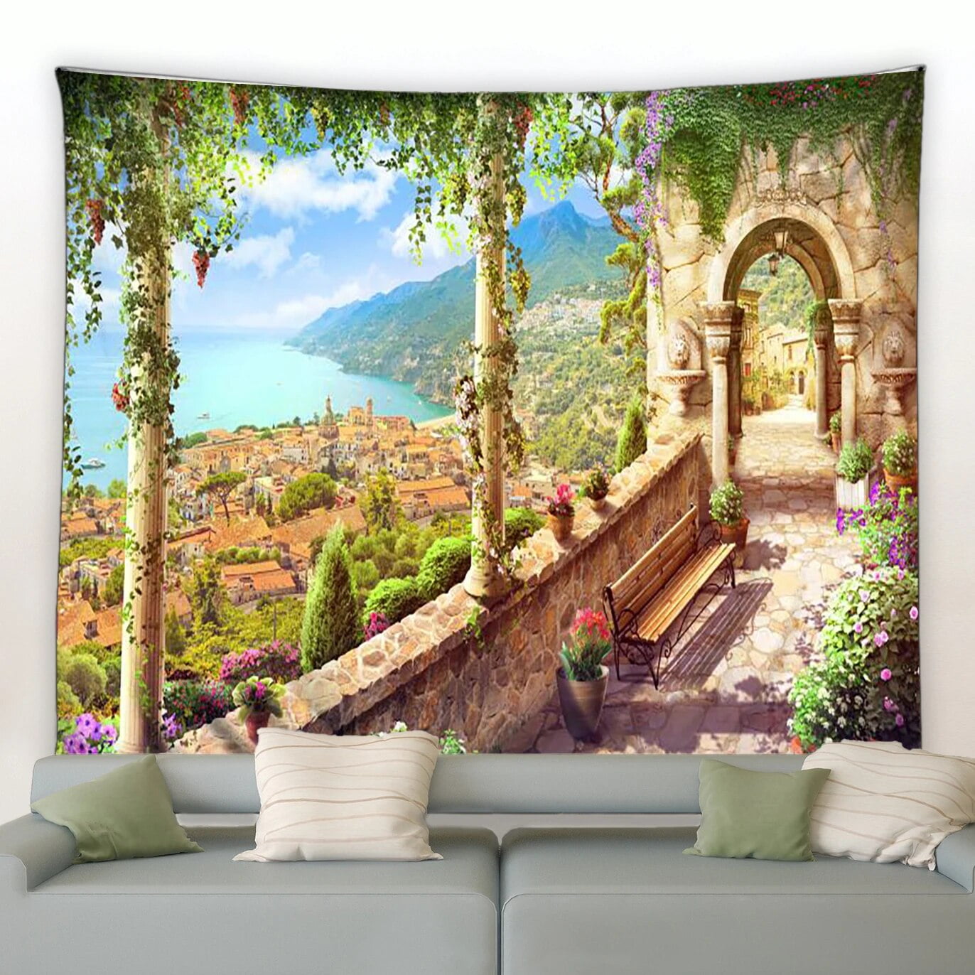 Forest Landscape Tapestry European Garden Flower Plant Pastoral Nature ...