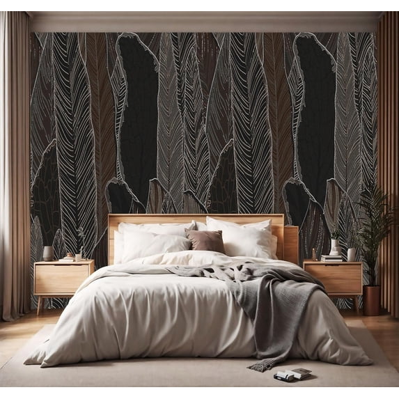 - Forest Landscapes Woodland Tree Fabric Wallpaper Living Room Bedroom Bathroom Jungle Wall Mural- not Peel and Stick)
