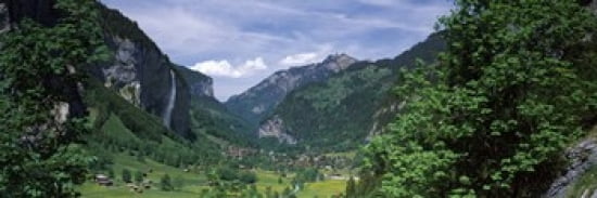 Forest Lauterbrunnen Valley Bernese Oberland Berne Canton Switzerland Canvas Art - Panoramic Images (36 x 12)
