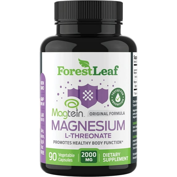 Forest Leaf Magnesium L-Threonate Focus & Memory Supplement for Brain, 90 Capsules