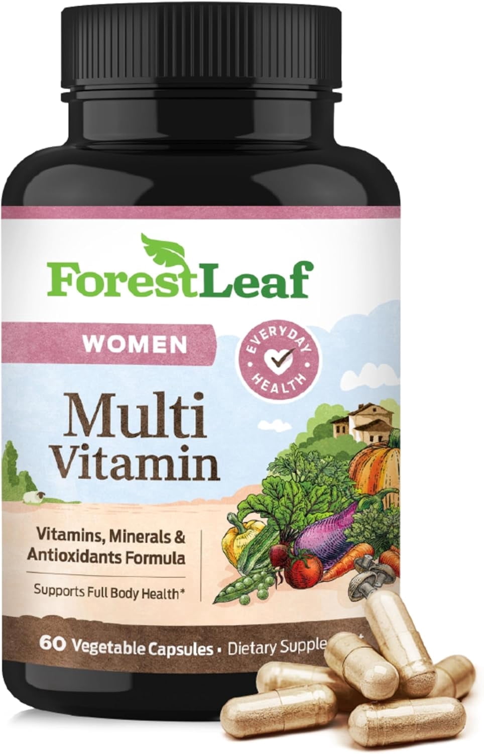Forest Leaf Multivitamin for Women, Daily Multi-Vitamin for Women - All Essential Vitamins | 60 Veg Caps