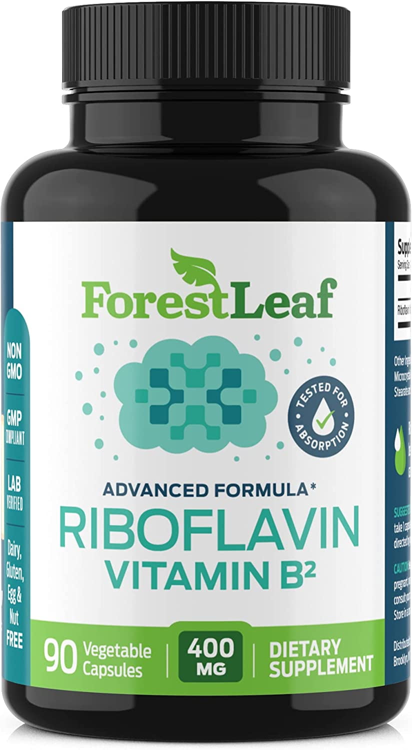 Forest Leaf Riboflavin Vitamin B2 400 mg Daily Vitamin for Women & Men