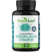 Forest Leaf Riboflavin Vitamin B2 400 mg Daily Vitamin for Women & Men, 90 Capsules