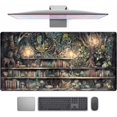 thumbnail image 1 of Forest Library Book Mouse Pad Desk Mat, Mystical Green Tree House XXL Extended Large Gaming Desk Pad Mousepad Computer Laptop Keyboard and Mouse Mat, Office Desk Decor Pad for Women 31.5x15.7 in, 1 of 6