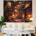 thumbnail image 1 of Forest Library Tapestry Tree Bookshelf Tapestries Wall Hanging Vintage Fantasy Fairy Treehouse Book Large Tapestry for Bedroom Living Room Dorm Classroom 60 x 40 inch, 1 of 6