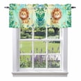 thumbnail image 1 of Forest Lion Butterfly Leaf Valances for Windows,Kitchen Valance Rod Pocket Short Curtain, Summer Animal Green Plant Valance Curtain Window Valances for Bedroom Bathroom Living Room 42x12in, 1 of 9