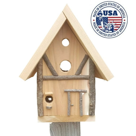 Forest Lodge Bird House, 16", Nesting Box, Bird Houses by Mark, Made in USA
