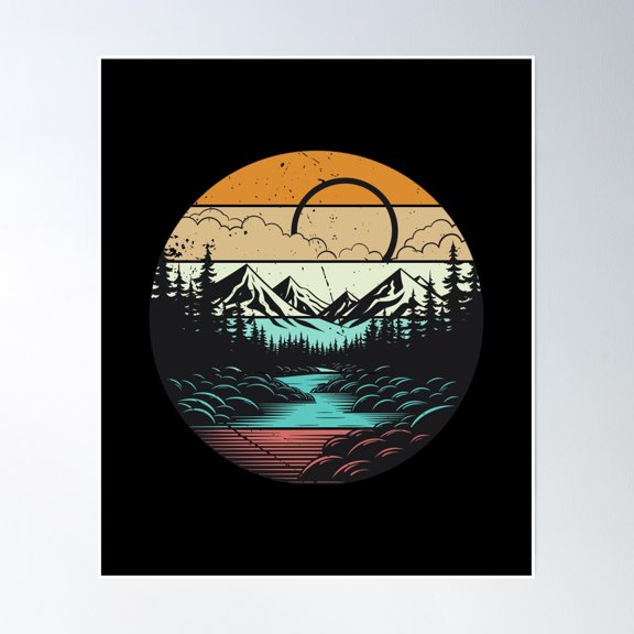 Forest Lover.Nature Lover.Retro Nature. Poster Wall Art, Modern Wall Decor, 24x36 UNFRAMED