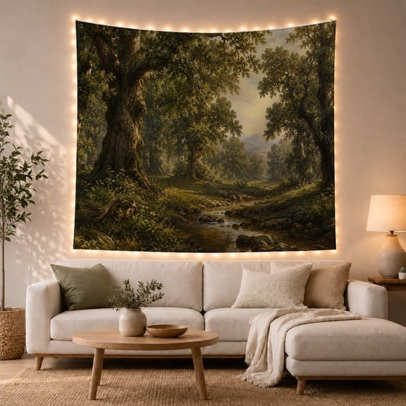 Forest Massive Gnarled With Tree Trunk Textured Bark, Mystical Fantasy for Space Lovers, Galaxy Room Decor, Valentine's Day Gift, Tapestry Wall Hanging for Bedroom and Dorm
