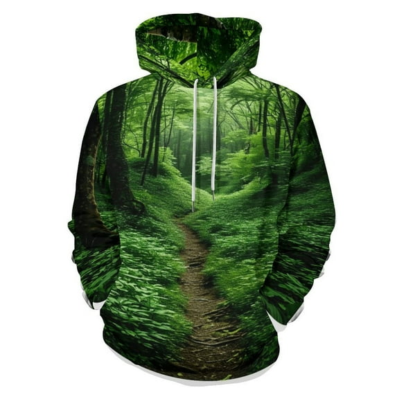 Forest Men's Women Vintage 3D Hooded Sweatshirt - All-Season Loose Fit Streetwear