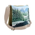 thumbnail image 1 of Forest Messenger Bag, Winter Season Trees, Unisex Cross-body, by Ambesonne, 1 of 2