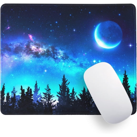 Forest Moon Mouse Pad Gaming Washable Non-Slip Rubber Base Large Mouse Pad Mouse pad for Wireless Mouse with Stitched Edge 10.28.30.12 Inch