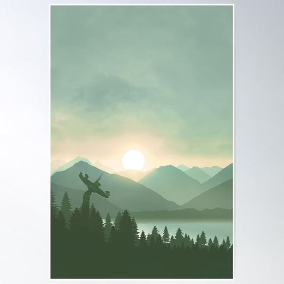 Forest Moon Poster Wall Art, Modern Wall Decor, 8x12 UNFRAMED