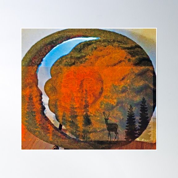 Forest Moon Sun Poster Wall Art, Modern Wall Decor, 8x12 UNFRAMED