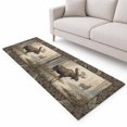 Forest Moose Runner Rug 2'x6', Country Jungle Tree Leaf Flowers ...