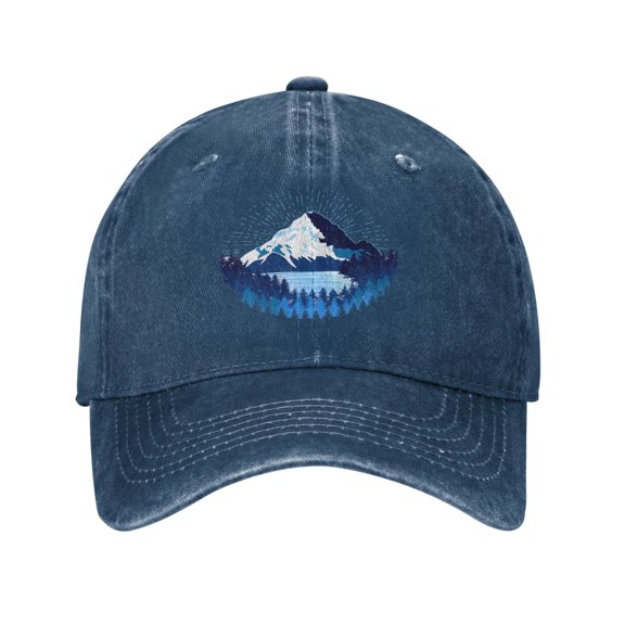 Forest Mountain Baseball Cap Golf Dad Hat Adjustable Washed Denim Trucker Hats Unconstructed Snapback Cap for Men Women Unisex Adult,Navy