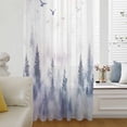 thumbnail image 1 of Forest Mountain Semi Sheer Curtains Drapes for Living Room, Bedroom, French Doors Window 84 Inches Long, Nature Tree Scenery Sky Birds Rod Pocket Chiffon Curtain Drapery Voile Draperies Panel, 1 of 6