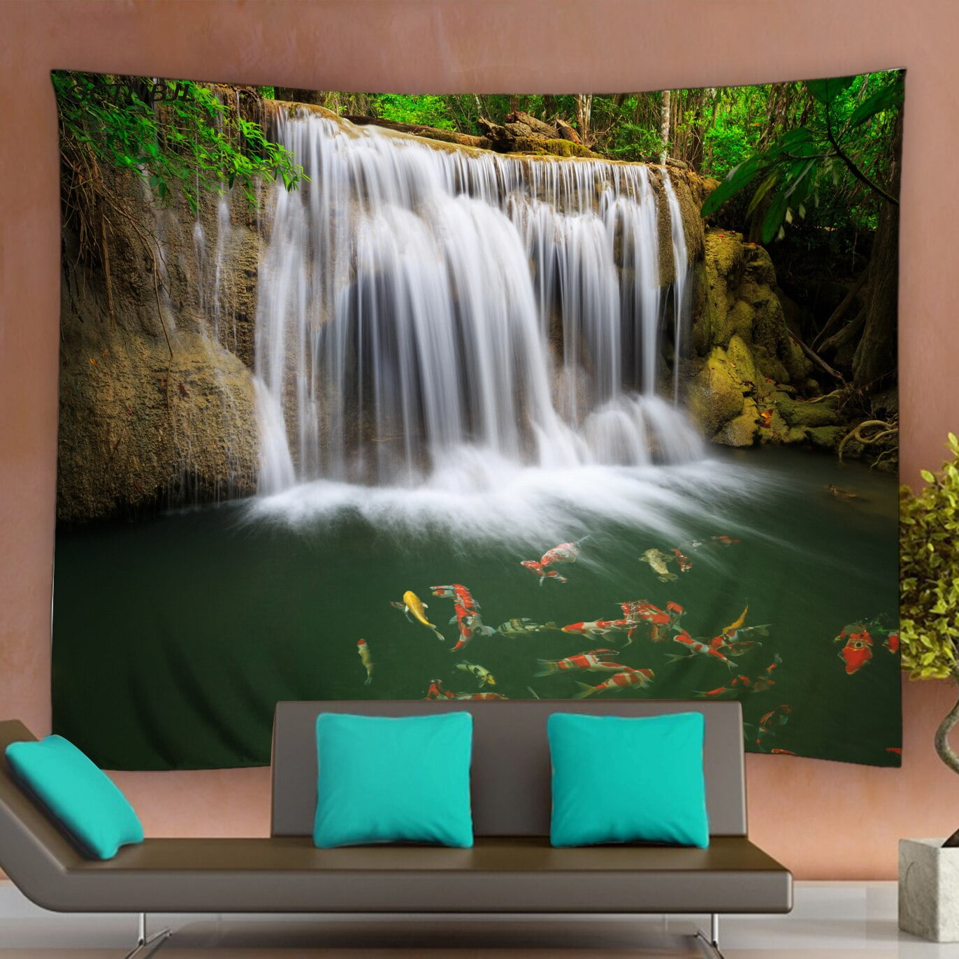 Tapisserie Murale Vintage - Paysage Floral - 127 X 89 Cm - Fabrication Européenne