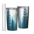 thumbnail image 1 of Forest with Mountains 10oz Tumblers Stainless Steel Tumbler with Lid and Straw,Vacuum Insulated Double Wall Travel Tumbler Cups with Cleaning Brush for Coffee, Tea, 1 of 4
