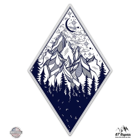Forest Mountains Adventure - 8" Vinyl Sticker - For Car Laptop I-Pad - Waterproof Decal