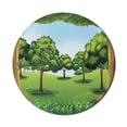 thumbnail image 1 of Forest Mouse Pad for Computers, Clear Day in the Woods Theme Cartoon Drawing Style Idyllic Summer, Round Non-Slip Thick Rubber Modern Gaming Mousepad, 8" Round, Green Pale Blue Caramel, by Ambesonne, 1 of 2