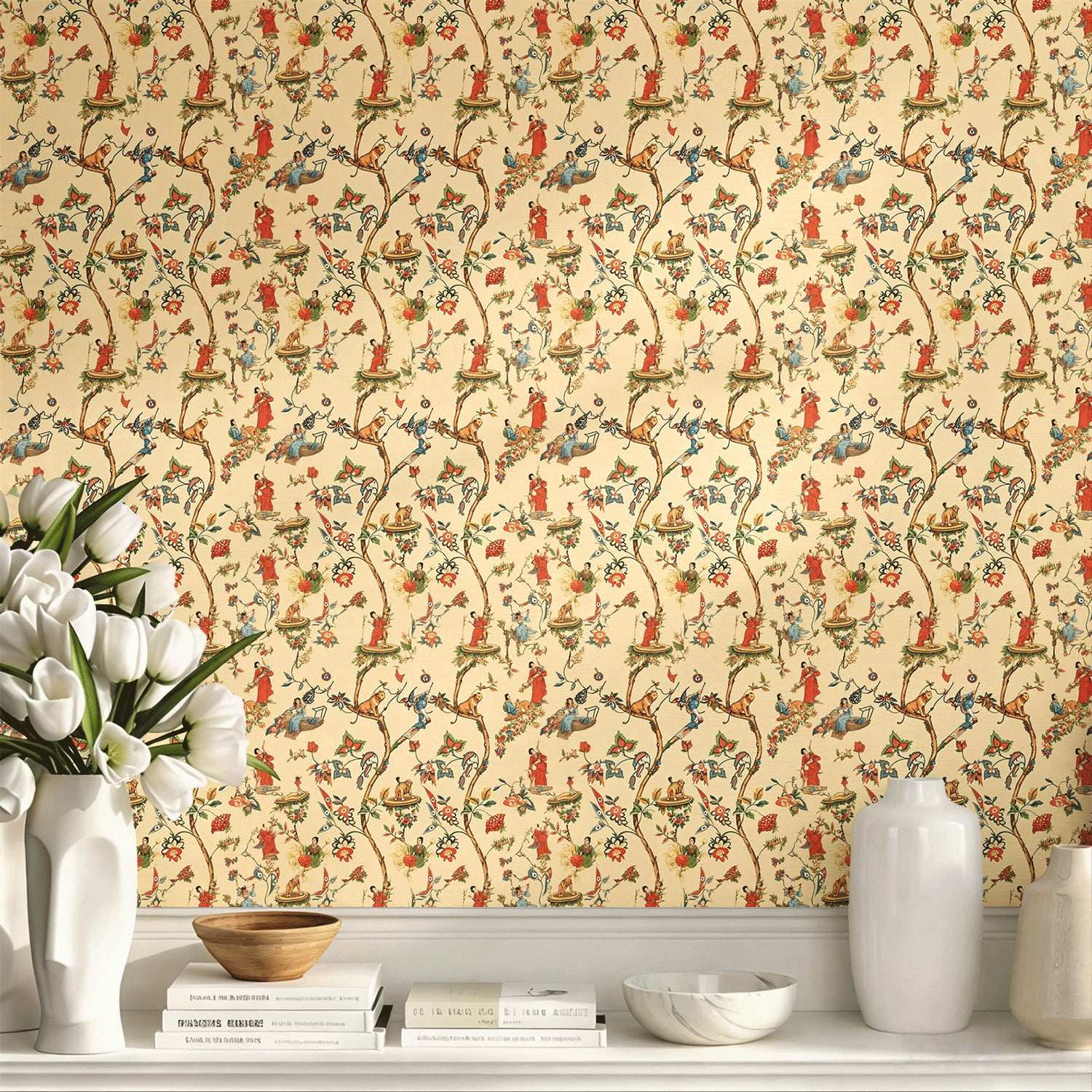 Forest Mushroom Peel and Stick Wallpaper, English Country Wall Art ...