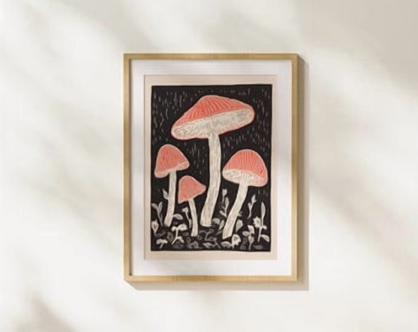 Forest Mushroom Rain Fungi Art Poster , Poster Print Only - Walmart.com