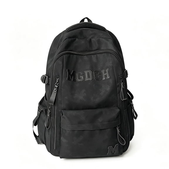 Forest Myth Unisex Water Resistant Lightweight Large Travel School Backpack, Large Size, Black