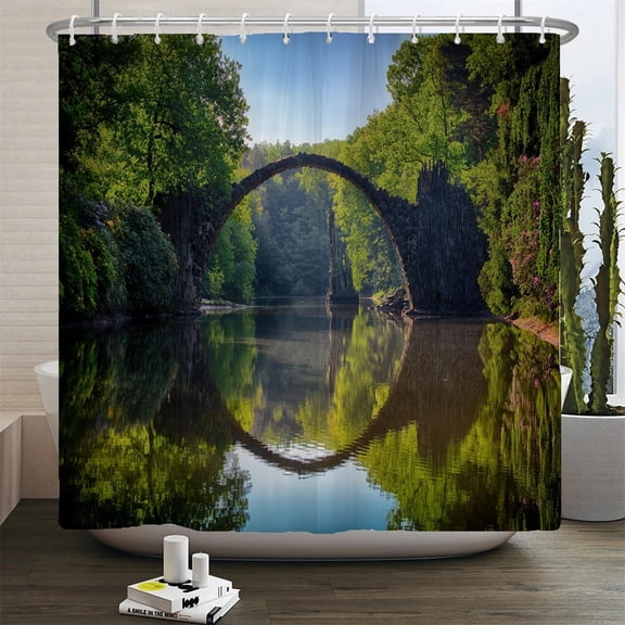 Forest Natural Scenery Shower Curtains 3d Printing Bath Curtains Polyester Washable Fabric With Home Decorative Screen