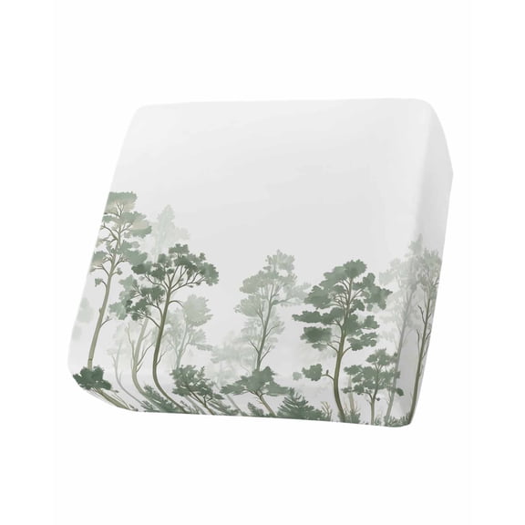 Forest Nature Tree Couch Cushion Covers Stretch, Washable Sofa Seat Covers Individual Seat Cushion Sofa Slipcovers Wild Plant Botanical Green White Couch Cover Furniture Protector S-1PCS