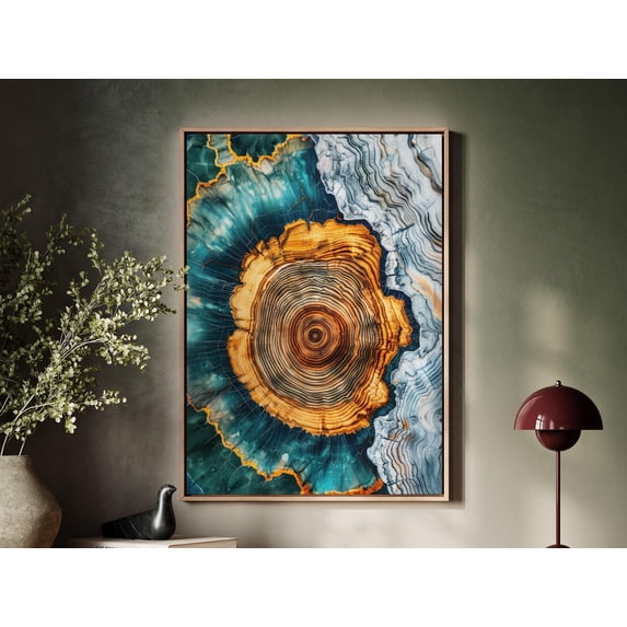 Floaitng Tree Forest Nordic Tree Ring Modern Portrait Float Contemporary Nordic ...