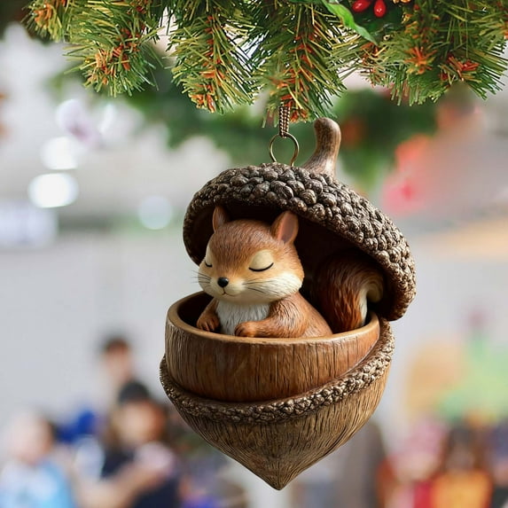 Forest Ornaments, Woodland Animal Decoration, Christmas Tree Decorationations, Handcrafted Acrylic Design, Home Holiday Decoration