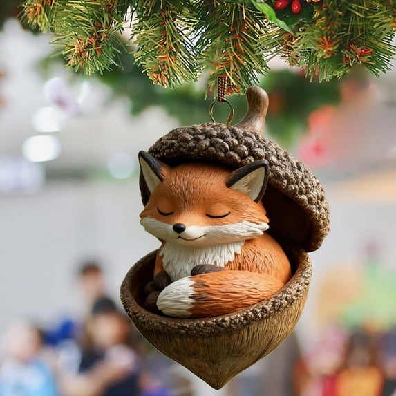 Forest Ornaments, Woodland Animal Decoration, Christmas Tree Decorationations, Handcrafted Acrylic Design, Home Holiday Decoration