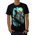 thumbnail image 1 of Forest Owl Moon Fantasy Mens T-Shirt, Graphic Printed Tee, 1 of 5