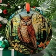 thumbnail image 1 of Forest Owl: Ornament Style Wall or Window Hanging, 2025, Holiday Decoration, Seasonal Keepsake Gift, Unique Collectible, Window Hanging, Home Decor 2025, Festive Home Accent,, 1 of 5