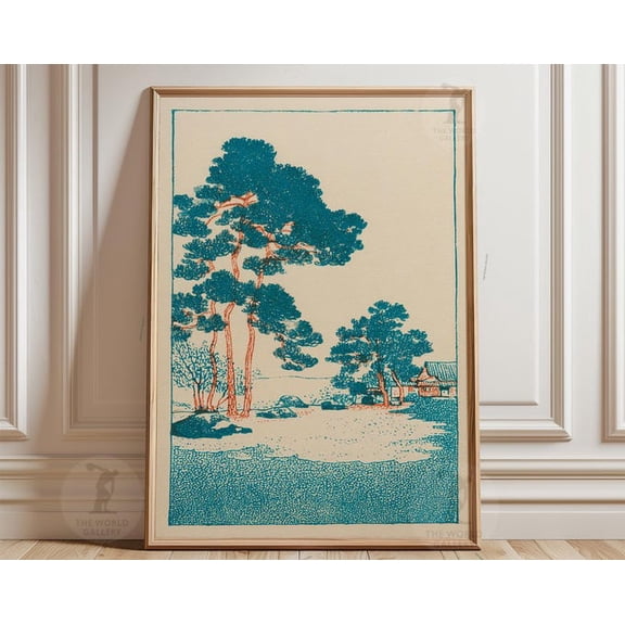 Forest Path Japanese Forest Landscape Wall Art Print, Unframed Paper Poster 8x10in