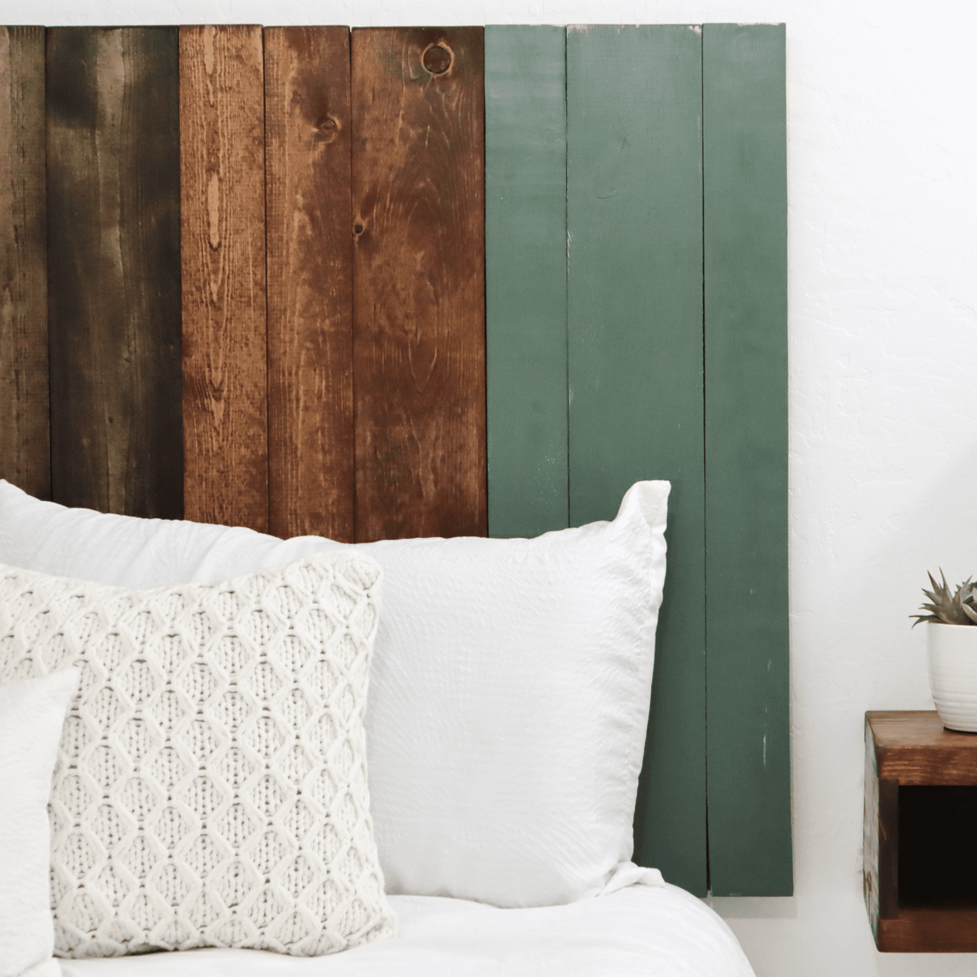 Forest Path Mix Headboard Full Size Stain, Hanger Style, Handcrafted. Mounts on Wall. Easy Installation.