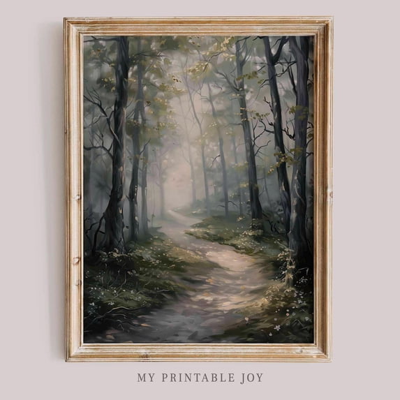 Forest Path Spring Landscape Serene Nature Woodland Cottagecore ...