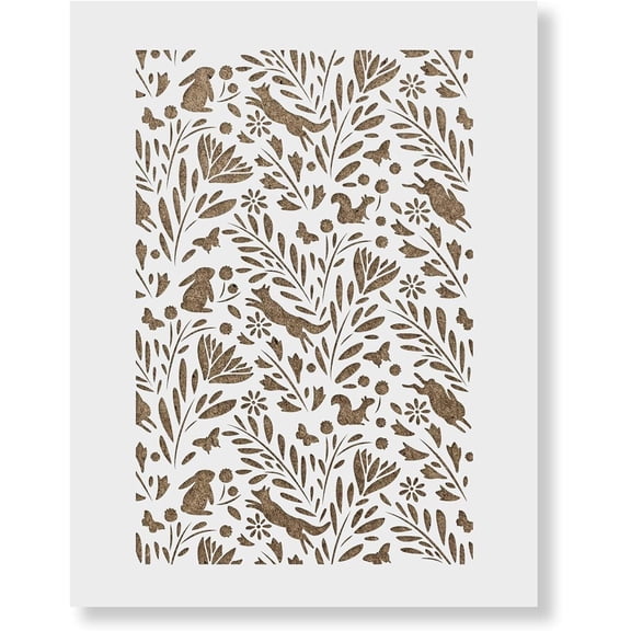 Forest Pattern Wall Stencil - Wall Stencil, Stencil Designs, Stencil for Painting, Decorate with Wall Stencils