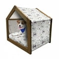 thumbnail image 1 of Forest Pet House, Enchanted Woodland Creatures Deer with Curved Antlers Foliage Dotted Rocks Pattern, Outdoor & Indoor Portable Dog Kennel with Pillow and Cover, 5 Sizes, Multicolor, by Ambesonne, 1 of 5