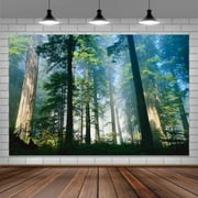 Forest Photo Backdrop Photography Background, National Parks Sunshine Trees Landscape Backdrops Photo Booth Prop Decorations Wall Decor Banner Tablecloth 10X6 FT