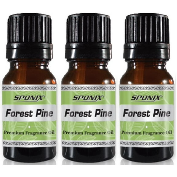Forest Pine Fragrance Oil 10 ml / 0.33 fl oz Aromatherapy - 100% Pure by Sponix Made in USA Pack of 3
