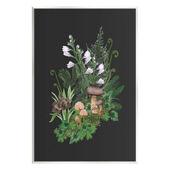 Forest Plants Blooming Mushrooms Botanical & Floral Graphic Art Unframed Art Print Wall Art