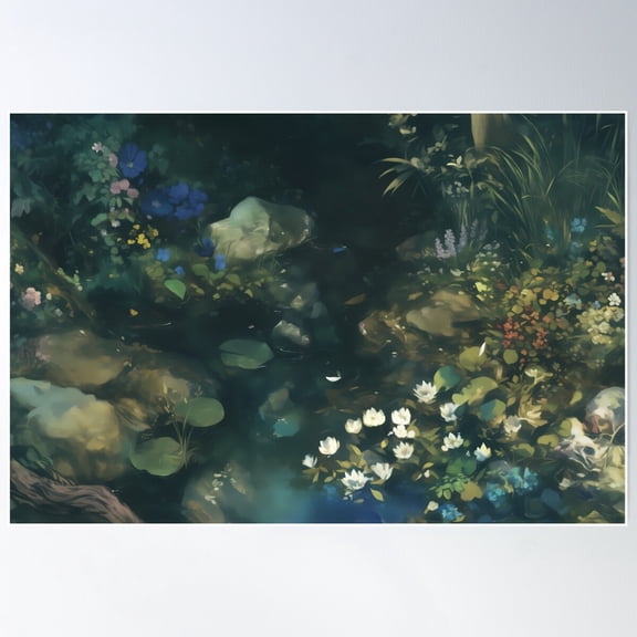 Forest Pond Poster Wall Art, Modern Wall Decor For Living Room Bedroom, 16x24 UNFRAMED