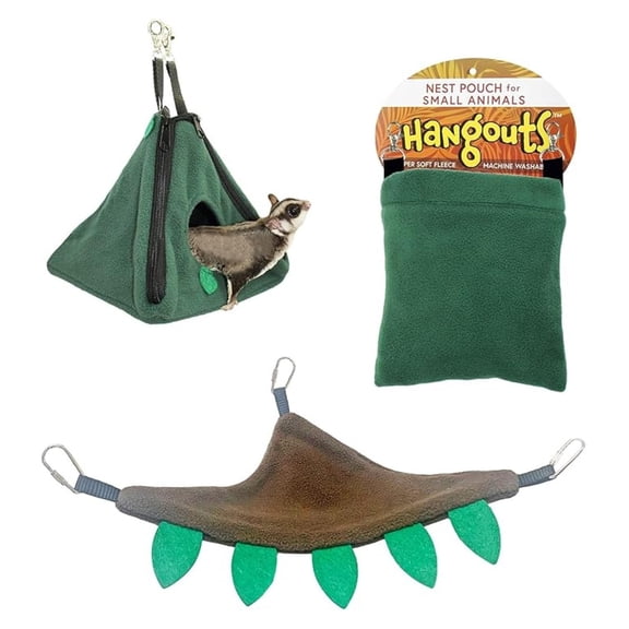 Forest Pouch Set - Hammocks and Bedding for Sugar Gliders, Rats, , Chinchillas, Squirrels, Marmosets, Hamsters, Gerbils & Small Animals
