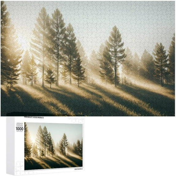Forest Puzzle Jigsaw Puzzle 1000 Pieces for Adults, Wooden Jigsaw Nature Puzzles, 30"x20" Large Puzzle, Premium Jigsaw Wooden Puzzle for Family Party Holiday - Each Piece is Unique