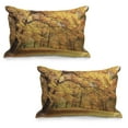 thumbnail image 1 of Forest Quilted Pillowcover Set of 2, Warm Fall Scenery Pale Maple Leaves in the Woodland November Season Woodlands, Standard Queen Size Pillow Cover for Bedroom, 30" x 20", Orange Brown, by Ambesonne, 1 of 1